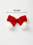 pre-order-winter-christmas-fur-ball-bow-hair-clip - Sophia's Style-2